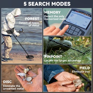 Outsunny Gold Metal Detector with DSP Chip and 5 Professional Modes - Dark Grey by Outsunny