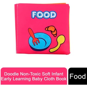 Soft Infant Early Learning Baby Cloth Book - Pink by Doodle