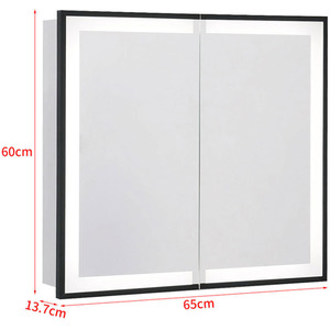 Bathroom LED Mirror Cabinet with Demister - White by Livingandhome