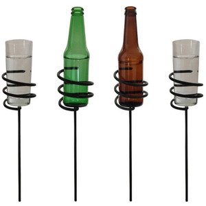 Outdoor Drinks Holder for Glasses, Cans Bottles - Green by Garden Pride