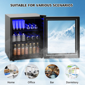 46L Mini Fridge Beverage Cooler Refrigerator - Black by Costway