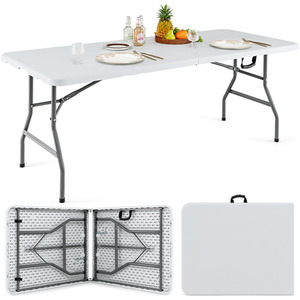 Utility Long Camping Table - White by Costway