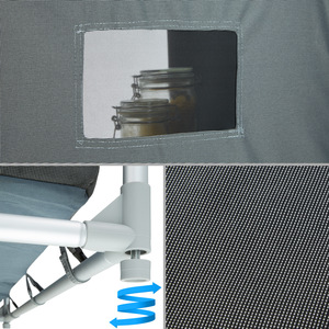 Camping Kitchen with 4 Shelves and Sink - Grey by tectake