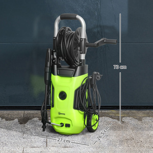 Outsunny 1800W 150 Bar Pressure Washer with Nozzle - Green by Outsunny