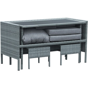 4 Piece Clara Rattan Sofa Set - Grey