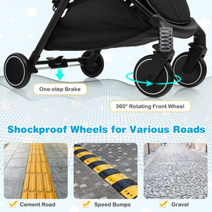 Baby Stroller with Detachable Seat Cover - Black by Costway