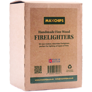 Natural Wood Wool Firelighters - Brown / 1 Boxes by Maxchips
