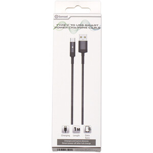 Type-C to USB Smart Power Charging Cable - Black
