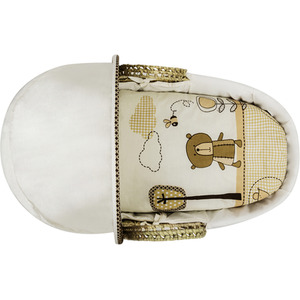 Tiny Ted Cream Moses Basket - White by Kinder Valley