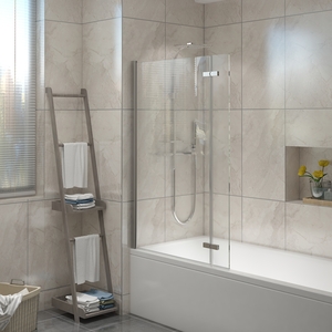 Square Bath Shower Screen Bifold Panel Pivot Screen - Chrome