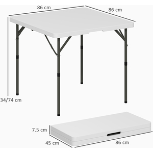 Outsunny 3ft Folding Camping Table - White by Outsunny