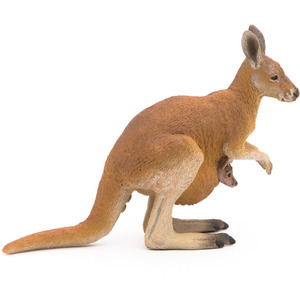 PAPO Wild Animal Kingdom Kangaroo with Joey Toy Figure - Brown by PAPO