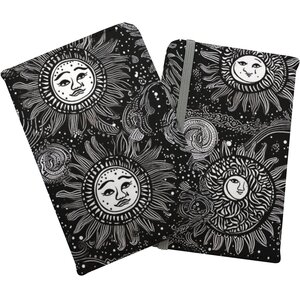 Moon and Sun White Black Passport Cover - Black by Warren Reed - Designer
