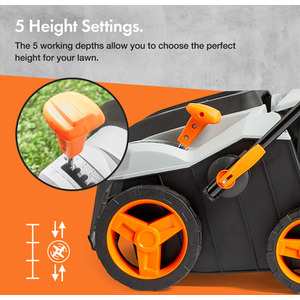 1800W Electric Lawn Scarifier - Grey by VonHaus