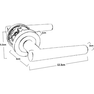 Door Handles T Bar Straight Lever on Rose Latch - Matt Black 125mm - Black by Betley Butterfly