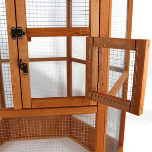 Wooden Aviary Large Bird House Shelter - Natural Wood by Actiaspet