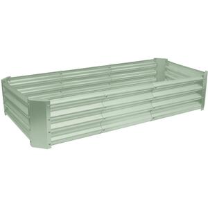 Rectangle Galvanised Steel Raised Garden Bed - 180cm x 90cm - 2pc - Green by Harbour Housewares