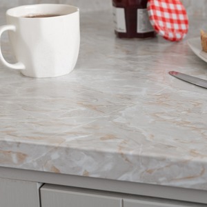 dc fix Cortes Grey and Gold Self Adhesive Vinyl Wrap for Worktops and Furniture - Grey / 90cm x 2.1m by d-c-fix