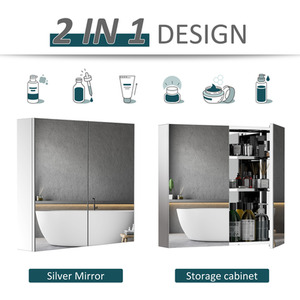 Stainless Steel Wall Mounted Storage Cabinet - Silver by HOMCOM