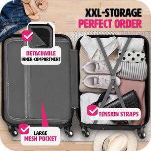 tectake Suitcase Set 4-Piece Pucci - Black by tectake