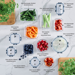 Neo 7 Piece Glass Food Storage Containers by Neo