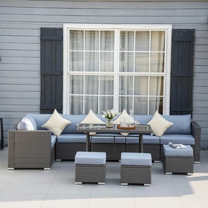 Milan 9 Seater Garden Rattan Furniture - Grey by Chilli Seating