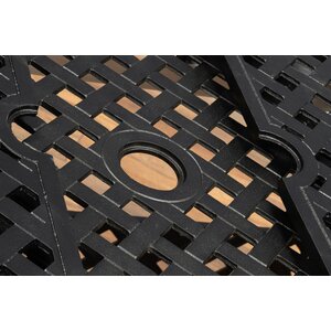 SHG Chirk Cast Aluminium 6 Seater Dining Set With Rectangular Extendable Table - Black by Signature Homes and Gardens