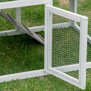 PawHut Small Animal Hutch Pet Cage with Run - Grey by PawHut