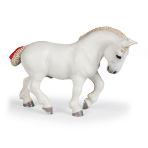 PAPO Horses and Ponies White Percheron Toy Figure - White by PAPO
