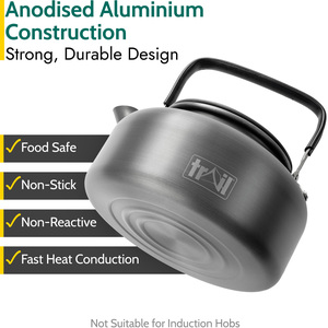 Lightweight Camping Kettle - Black / 14.5cm by Trail