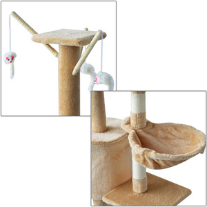 PawHut Cat Tree Activity Centre Condo - Beige by PawHut