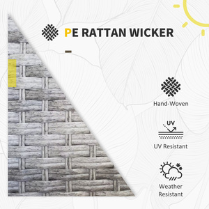 Outsunny 5 Pieces Patio Garden Rattan Furniture Set - Grey by Outsunny