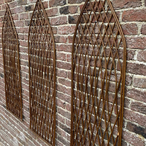 Set of 3 Willow Lattice Trellis with Gothic Top - Brown by Selections