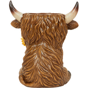 Highland Cow Summer Planter - Brown