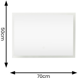 IP44 Bathroom Mirror Integrated LED Lights Touch Control and Demister Pad - Silver by ValueLights