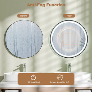 Bathroom Round Makeup Vanity Mirror - Silver by Costway