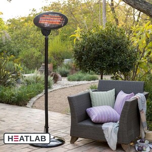 2KW IPX4 Freestanding Electric Patio Heater Remote Control 3 Modes - Black by Primrose