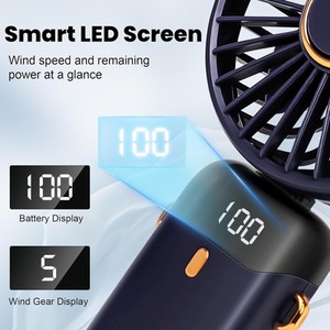 Rechargeable USB-C Handheld Desk Fan - Dark Blue by Dyzi