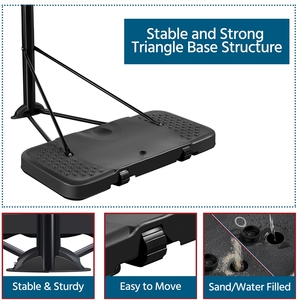 Portable Basketball Hoop with Adjustable Height - Red by Yaheetech