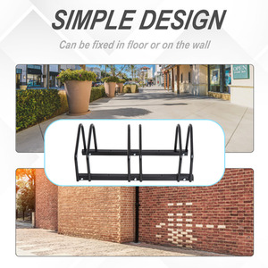 HOMCOM Bike Stand Parking Rack 2022 - Black / 135L x 33W x 27Hcm by HOMCOM