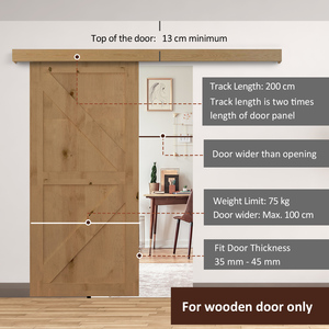 HOMCOM Sliding Barn Door Track - Brown by HOMCOM