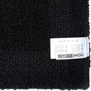 Luxury Reversible Cotton Bath Mat - Black by Homescapes