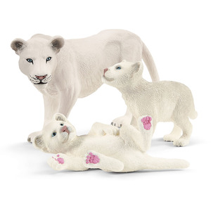 SCHLEICH Wild Life Lion Mother with Cubs Toy Figures - Black by SCHLEICH