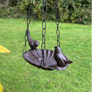 Hanging Cast Iron Garden Bird Bath - Brown / 1 by Selections