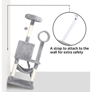 Cat Tree with Sisal Scratching Post - Light Grey by Yaheetech