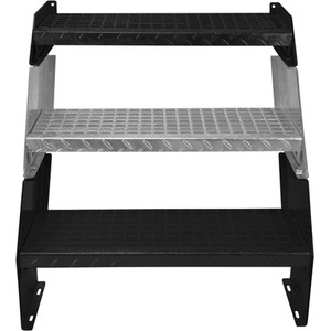 Adjustable Galvanised Steel Stairs - Silver / 60cm / 9.3kg by Monster Shop