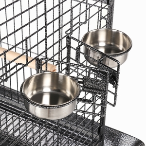 Metal Large Parrot Cage with Open Playtop - Black by Yaheetech