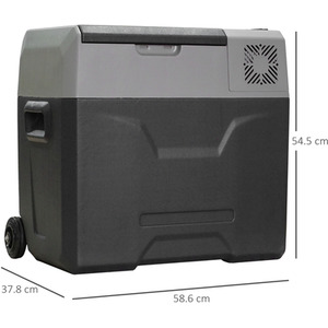 HOMCOM Portable 50L Car Refrigerator - Grey by HOMCOM