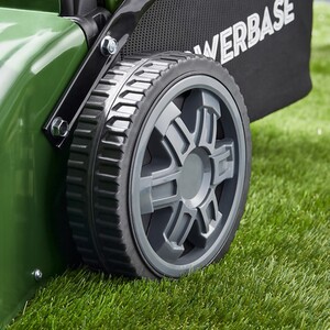 Powerbase 132cc 41cm Petrol Lawn Mower - Green by Powerbase