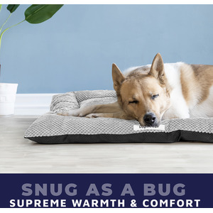Soft Padded Fleece Dog Bed - Grey / XXL by DogCratesPlus